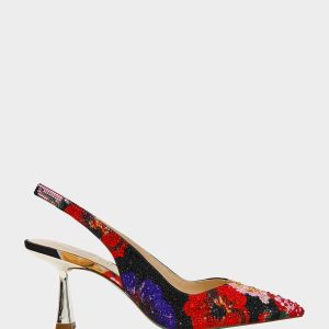 CLARK HEELS BLACK FLOWER MULTI