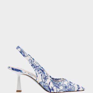 CLARK HEELS WHITE/BLUE FLORAL